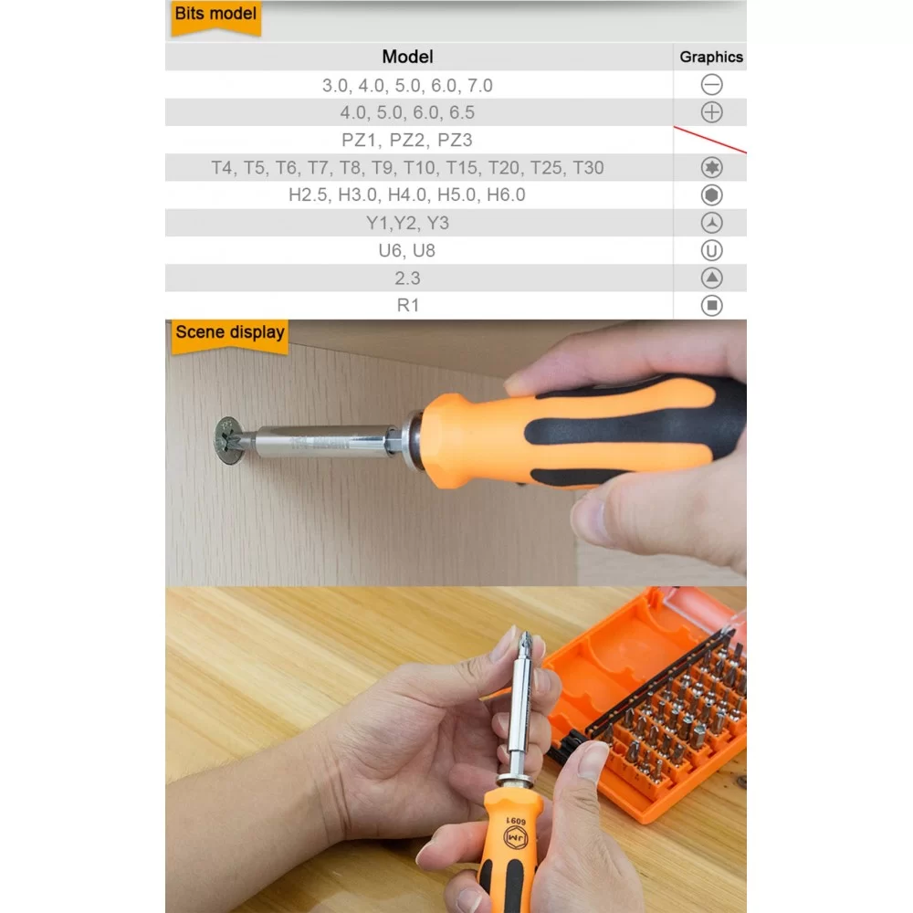 Picture of JAKEMY JM-6091 37 in 1 Home Use Hardware Tool Set